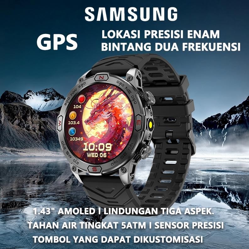 Samsung KC86 | Built-in GPS | 1ATM | AOD jam tangan pintar | jam tangan militer | ketinggian/tekanan