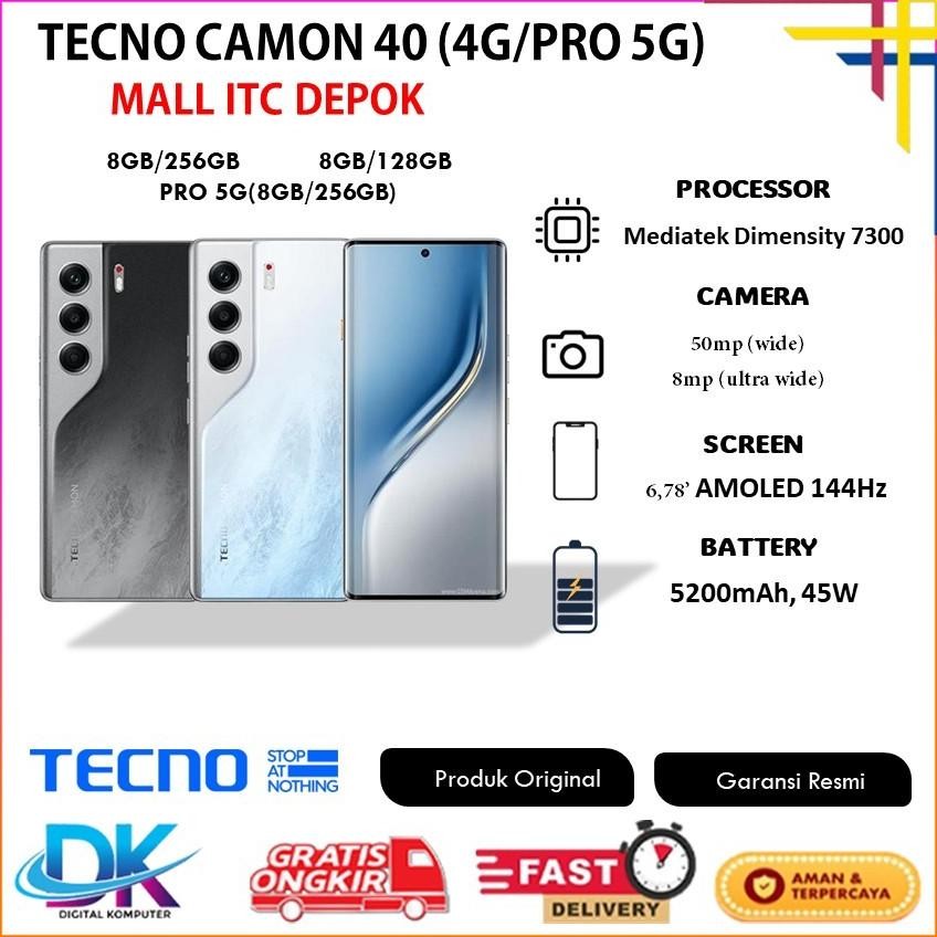 TECNO CAMON 40 4G/PRO 5G | 8GB 128GB|8GB 256GB GARANSI RESMI INDONESIA SEGEL BOX BNIB DiM