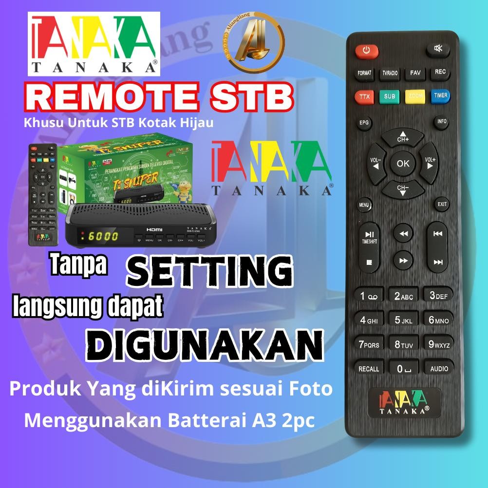 Remote Remot Set Top Box TANAKA Sniper dus Hijau STB DVB T2 DiM