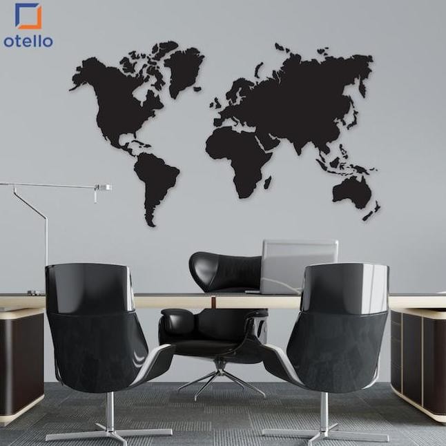 Peta Dunia Wall Stier Akrilik Timbul Dekorasi Hiasan Dinding Peta