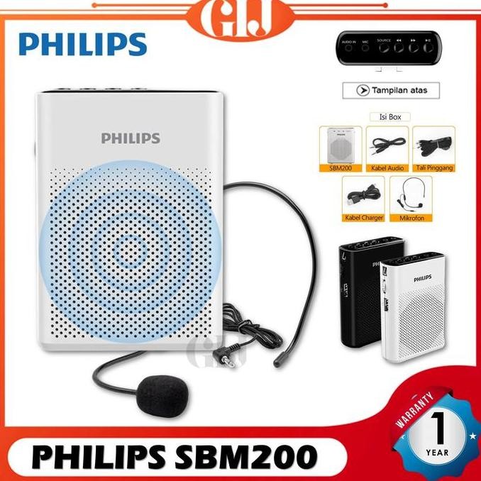 Philips SBM200 Speaker Pinggang Original - Mic Headset Waistband