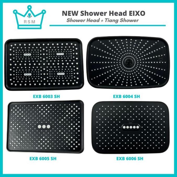 Shower Head Tiang Kepala Pancuran Kamar Mandi Hitam Minimalis Lengkap Ready