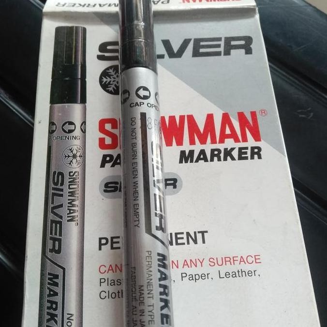 

Spidol Snowman Marker Permanen Silver Isi 12 New Stok
