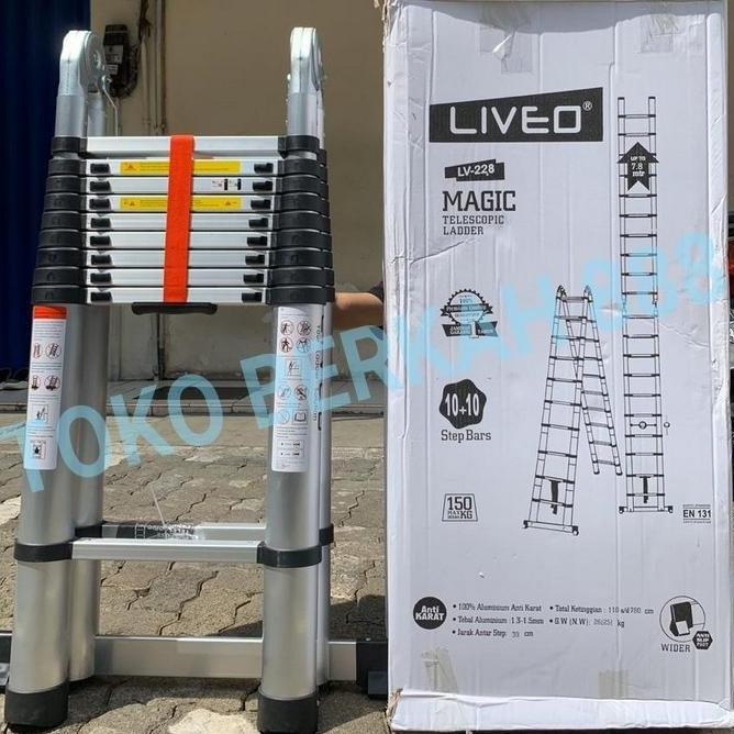

Terlaris Tangga Telescopic 7,8 Meter Double Lv228 Merk Liveo Tangga Pln 7,8M