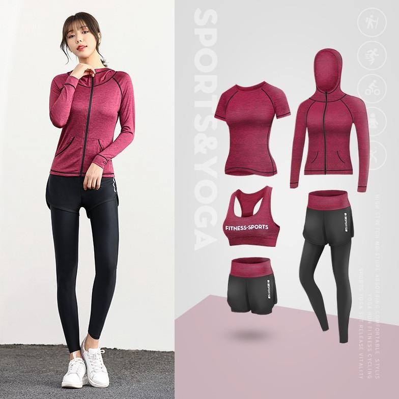 Baju Gym Olahraga Wanita Set Legging Setelan Senam Aerobik Terbaru Import Training Pakaian Jaket Len