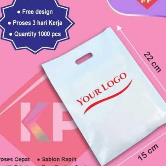 Plastik Sablon Custom Uk.1522.350 Brand Sablon Plastik Kantong Plastik Skincare Parfum Dll