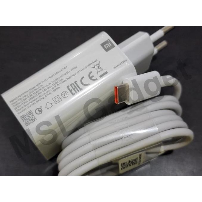 Charger Xiaomi 33W Turbo Fast Charging Mdy-11-Ez Mdy-14-El Usb Type-C Original