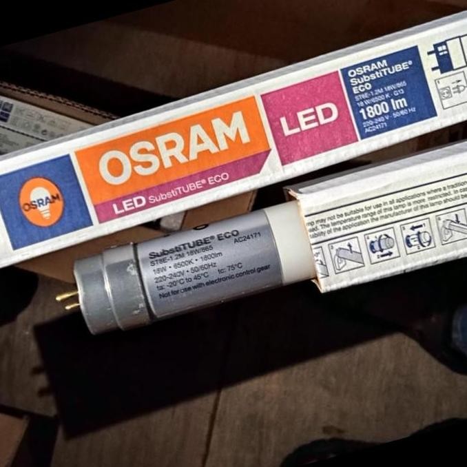 Lampu TL LED Osram 18W T8 SubstiTube Ecofit Setara Philips 120cm