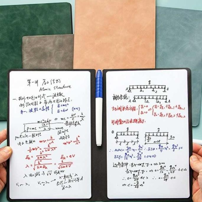 

Papan Tulis Portable A5 Taff Whiteboard Notebook Pu Leather With Pen New Stok