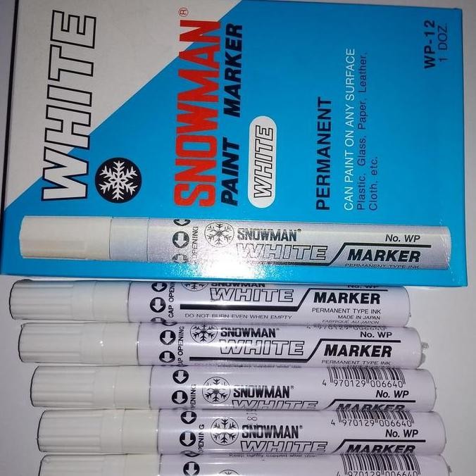 

Spidol Snowman Permanen Pain Marker White Wp-12 New Stok