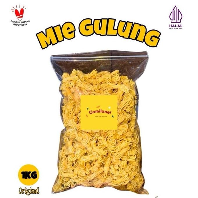 

Mie Gulung Kemasan 1Kg (1000 Gram) Cemilan Kering Pedas - Food, Makanan, Keripik, Snack, Crispy