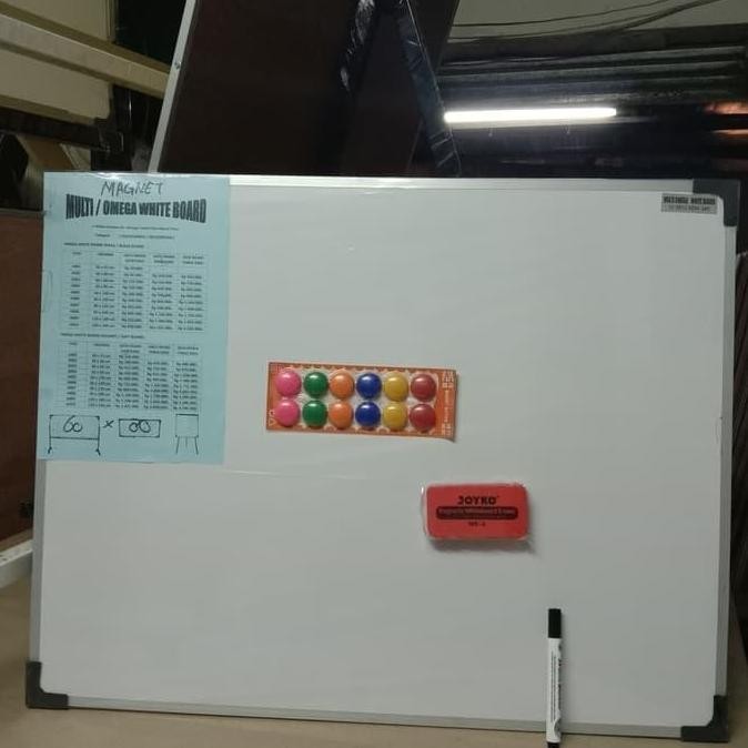 

Whiteboard + Penghapus + Magnet Papan Tulis 60 X 120 Cm New Stok