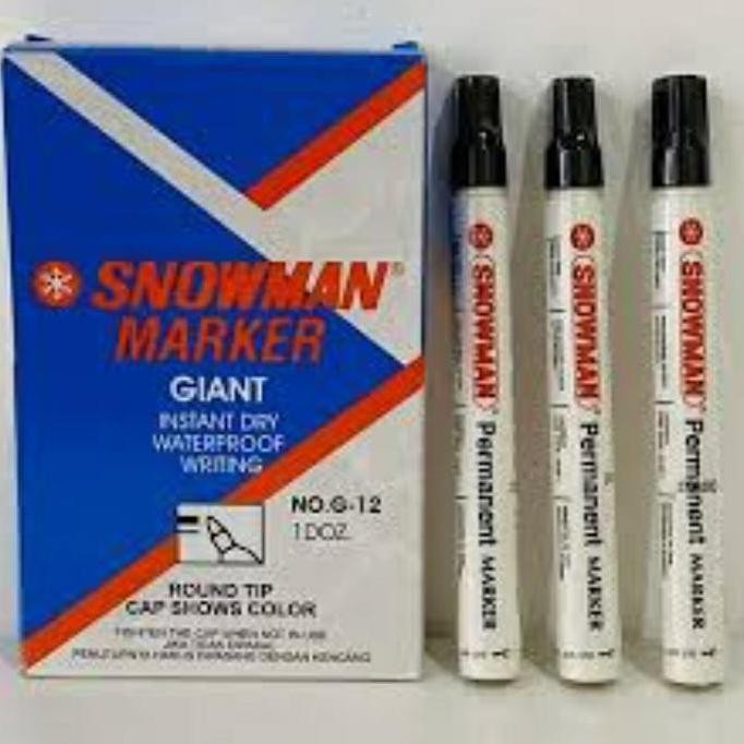 

Spidol Snowman Permanent Hitam (1 Box : 12 Pcs ) New Stok