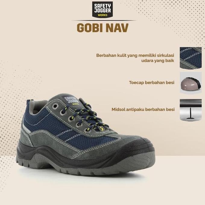 

Terlaris Safety Jogger Gobi Navy Sepatu Septi Shoes Kerja Proyek Pria Besi Boots