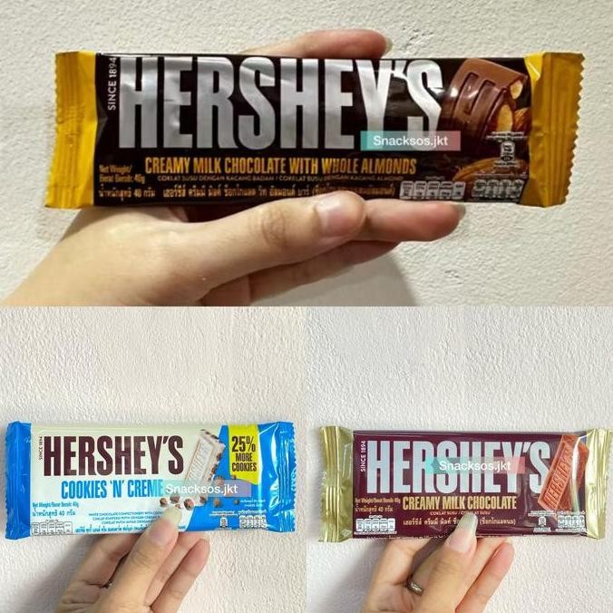 

HERSHEY'S CREAMY MILK CHOCOLATE BAR WITH WHOLE ALMONDS / COOKIES AND CREAM / CREAMY MILK CHOCOLATE - HERSHEYS HERSHEY