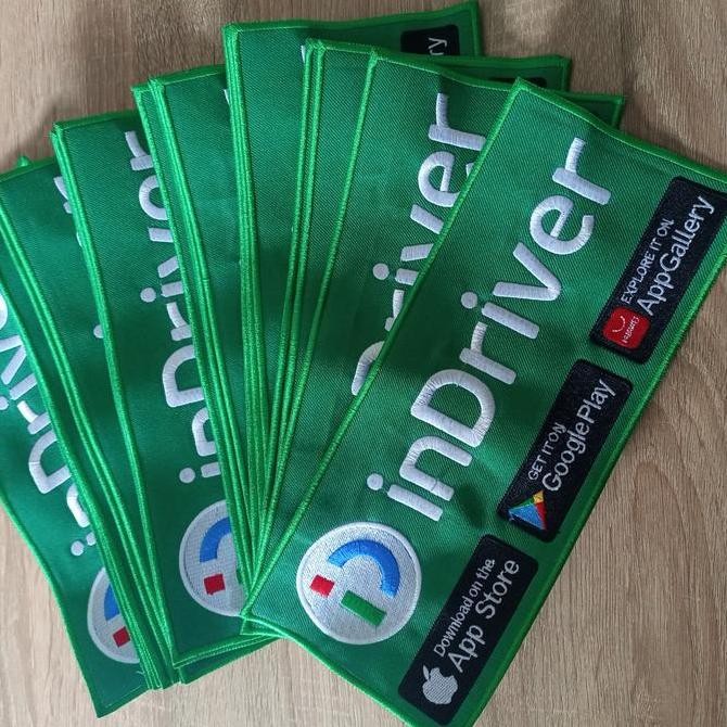 Emblem inDriver hijau bordiran ojol inDriver hijau satu set terbaru