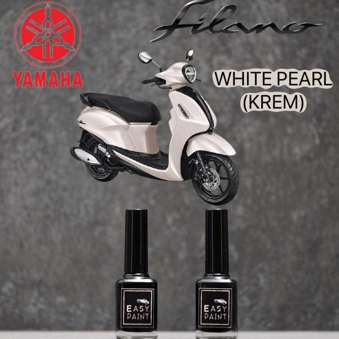 Cat Oles Motor White Pearl Krem Metalic Yamaha Filano Putih Mutiara