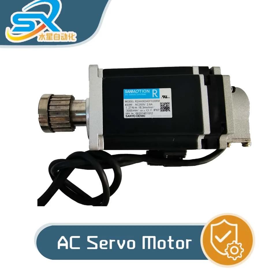 Running in good condtion SANYO DENKI AC Servo Motor R2AA06040FX08RM 400w for Industriall Automation 