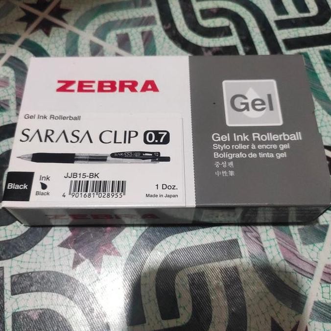 

Zebra Sarasa Clip 0,7 Black Gel Ink Rollerball / Lusin New Stok
