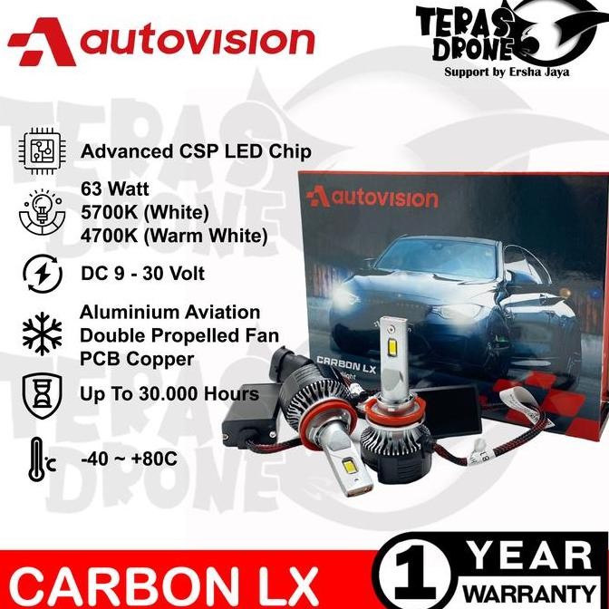 Led Autovision Carbon Lx - H1 H4 H7 H11 Hb3 - 63 Watt - 5700K