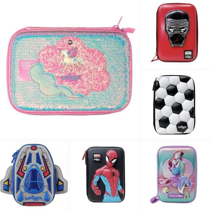 

Kotak Pensil Smiggle Spiderman, Star Wars, Mermaid, Unicorn, Space New Stok