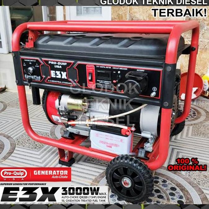 ready  Proquip Genset 3000 2800 Watt E3X Generator Listrik Bensin Auto Choke