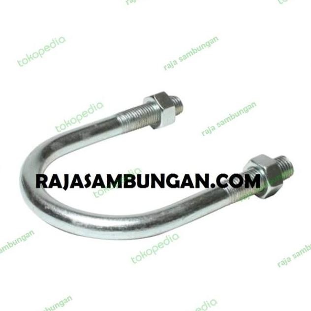 U Bolt 10 mm x 4 inch UBolt Clamp Penjepit Pipa Besi Klem U Galvanis murah