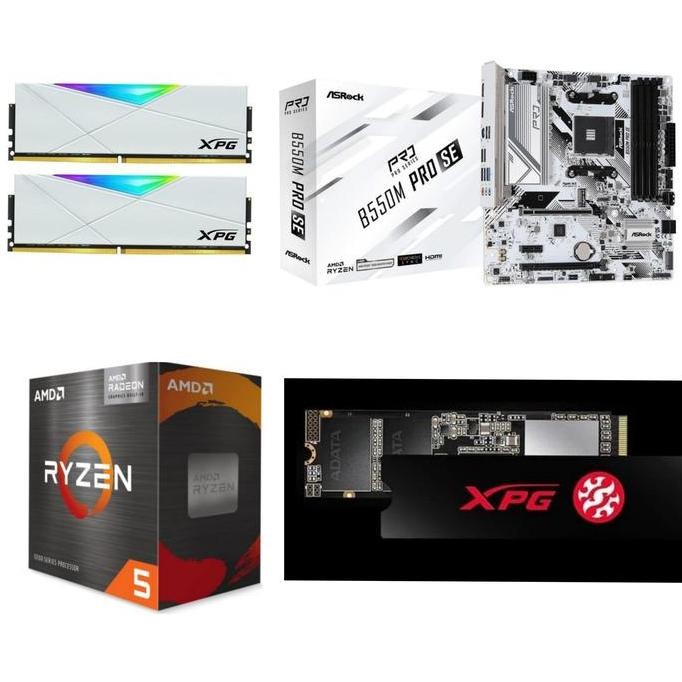 Paket Processor Gaming AMD Ryzen 5 5600G Box RAM DDR4 16GB RGB B550