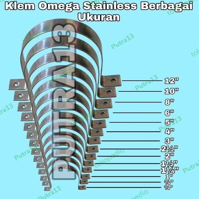 klem omega ss / stainless 4" murah