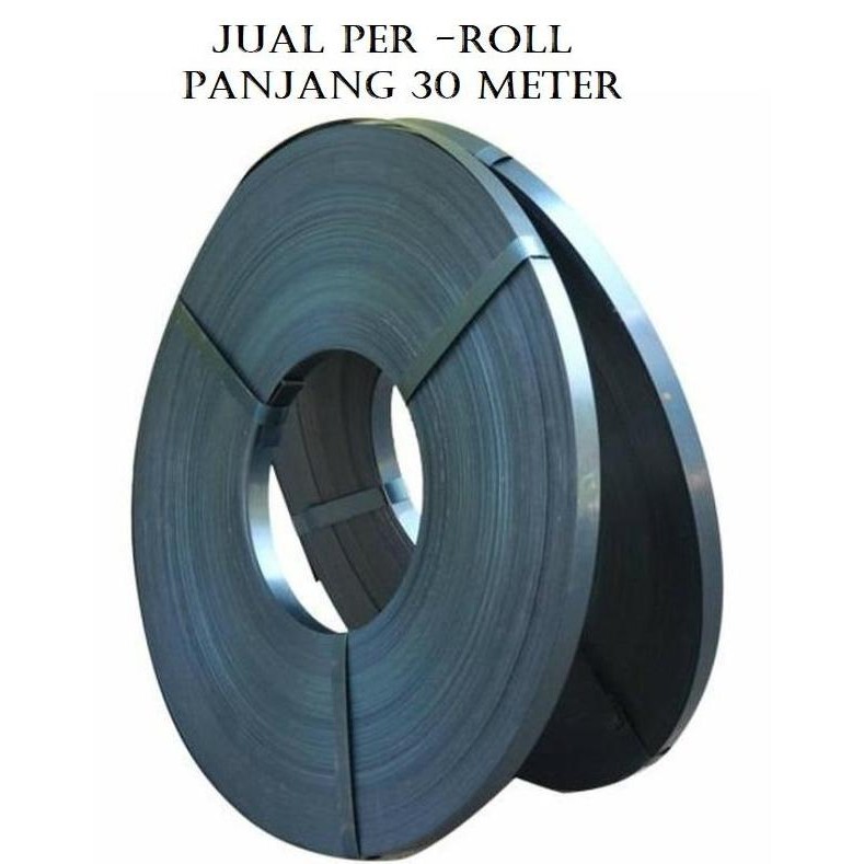 PER ROLL Plat Strapping Band 4.6 mm x 0.25 mm Stainless Lapis Hitam murah