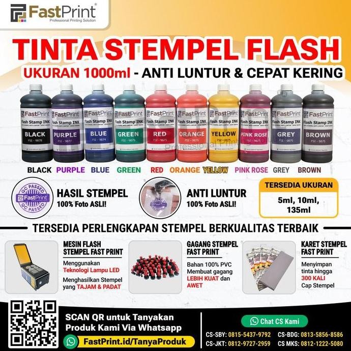 

Tinta Stempel Flash Fast Print Warna Ungu (Purple Ink) 1000Ml New Stok