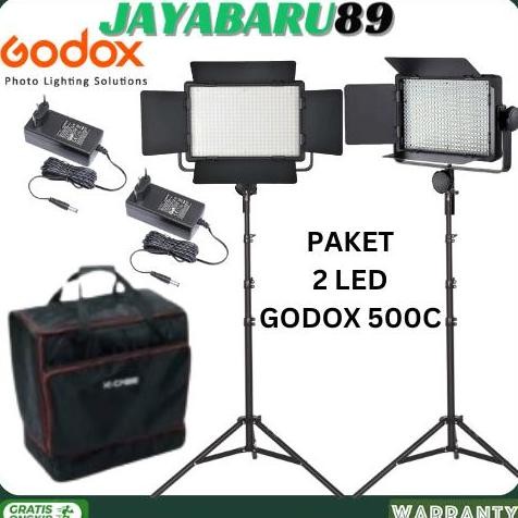 Godox 500 C,500C Paket Lampu Led Studio Lighting Twin Led