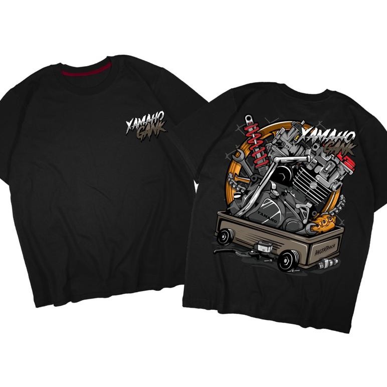 Promo Kaos Mesin Yamaho Lengan Pendek Terbaru Baju Distro Cowok Yamaho Gank Keren Simpel