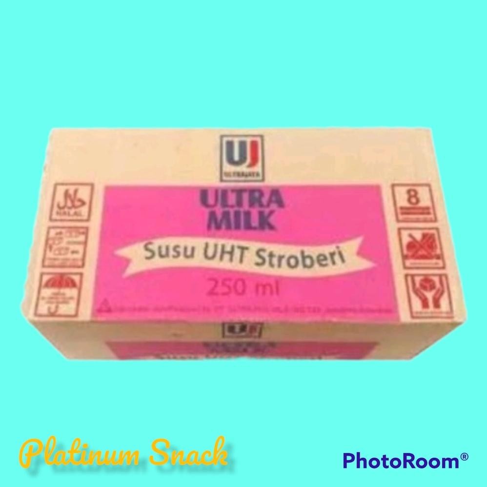 

Susu Uht Ultra Milk 250 Cokelat, Strawberry, Full Cream 1 Dus (24 X 250Ml)