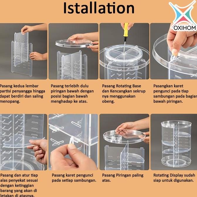 

Oxihom Rak Putar Akrilik Rak Dapur Rak Kosmetik Rak Bumbu Lazy Susan S0159 Penyimpanan Plastik PS