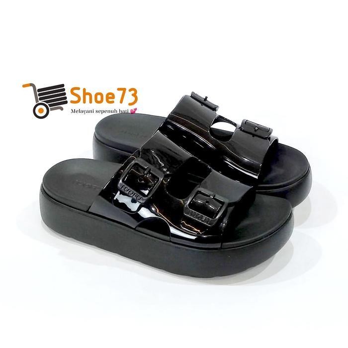 Luofu E 7221 - E01 Size 36-40 Original L Sandal Wedges Karet Selop Ban 2 Jelly Wanita L Sendal Kokop