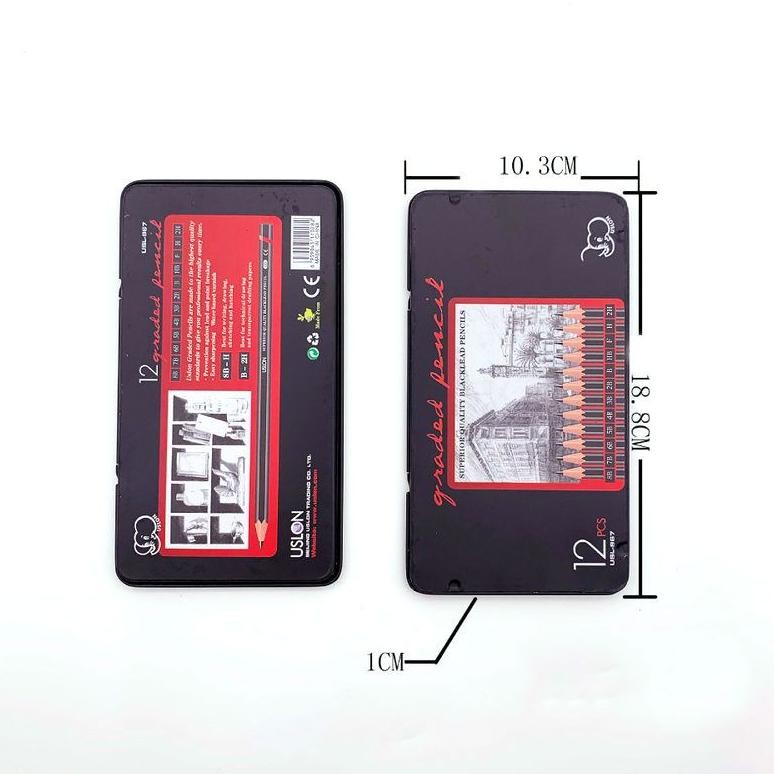 

Ty69 12Pcs Pensil Gambar Sketsa Set Sketching Pencil Set Sketch Drawing Pencil Set Paiting Pencil Kit 2H-8B Ty69