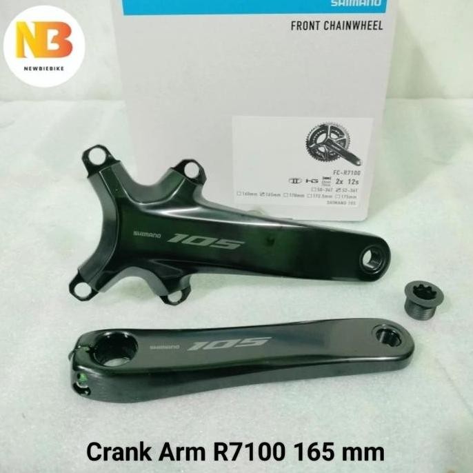 Crank Arm 165 mm Shimano 105 R7100 BCD 110 double chainring via Japan Original untuk sepeda roadbike