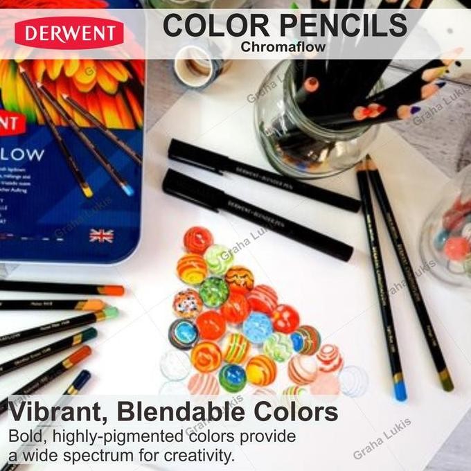 

DERWENT Chromaflow Color Pencil / Pensil Warna Set Metal Tin