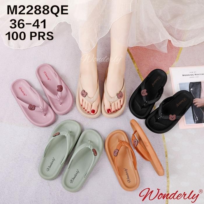 Sandal Jepit Jelly Wanita Empuk Motif Beruang Lucu Terbaru Murah M2288