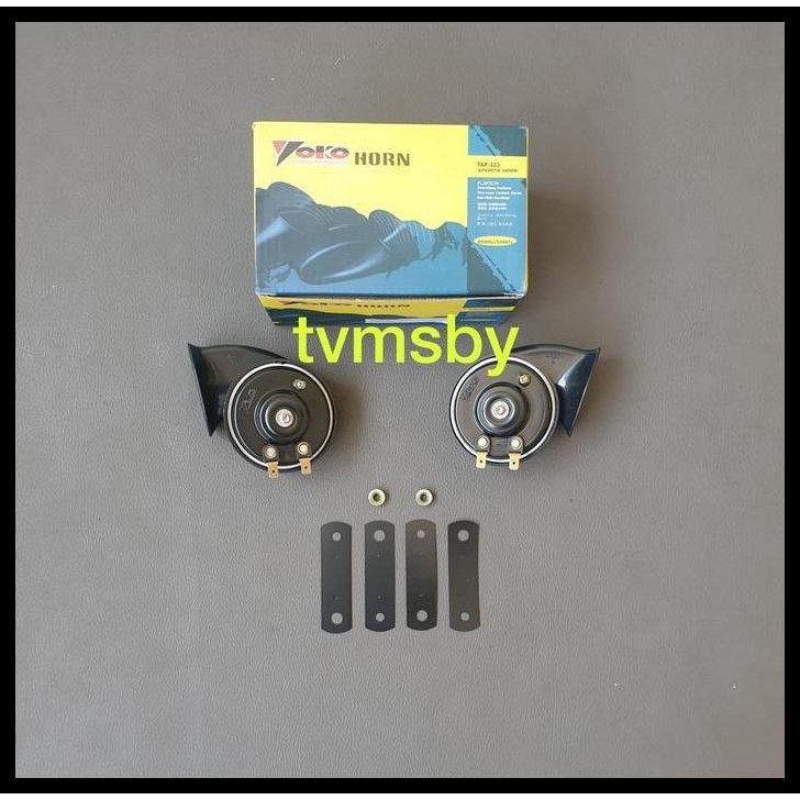 DISKON KLAKSON HORN YOKO TWO TONE FANFARE HORNS 400HZ 500HZ IMPORT BLACK 