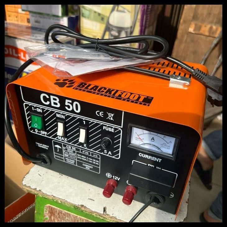 TERBARU BATTERY CHARGER / CHARGER AKI 50A BLACKFOOT CB-50 