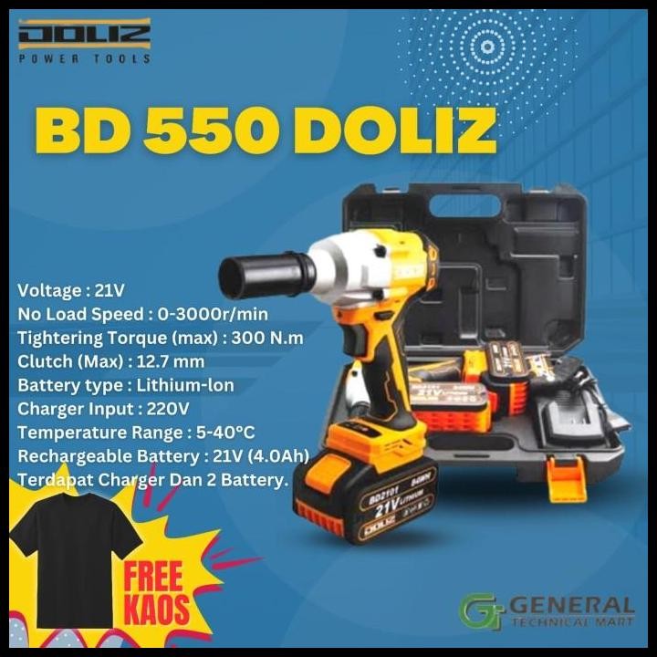 TERBARU BD550 DOLIZ IMPACT WRENCH CORDLESS DRILL/BRUSHLESS 