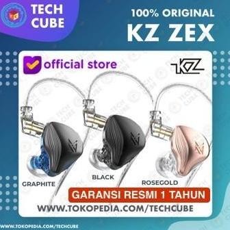 BARU KZ ZEX IEM EARPHONE WITH MIC ELECTROSTATIC DRIVER ALT ZSN PRO DQ6