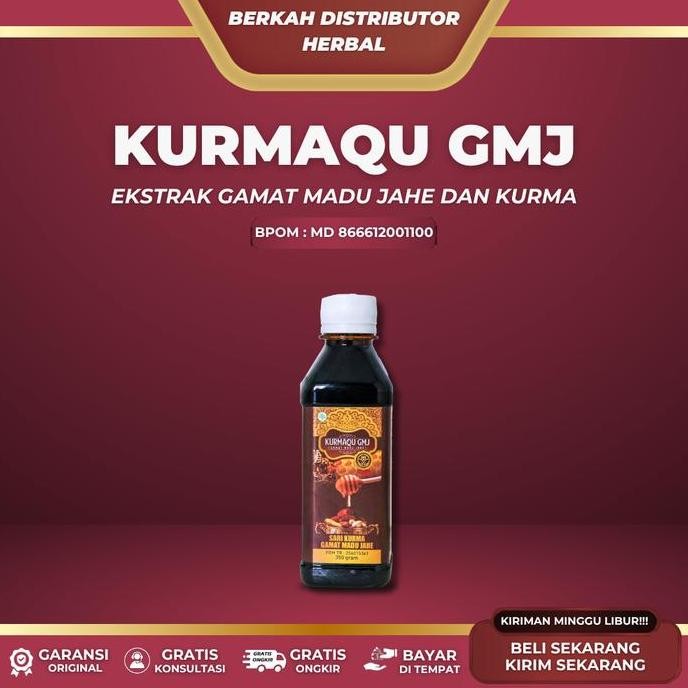 

TERMURAH KURMAQU GMJ 350GR - MADU HERBAL SARI KURMA + GAMAT + JAHE - BPOM & HALAL - 100% ALAMI