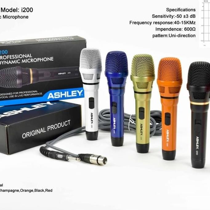 BARU MIC KABEL ASHLEY I200 | DYNAMIC MICROPHONE ORIGINAL KARAOKE MEETING