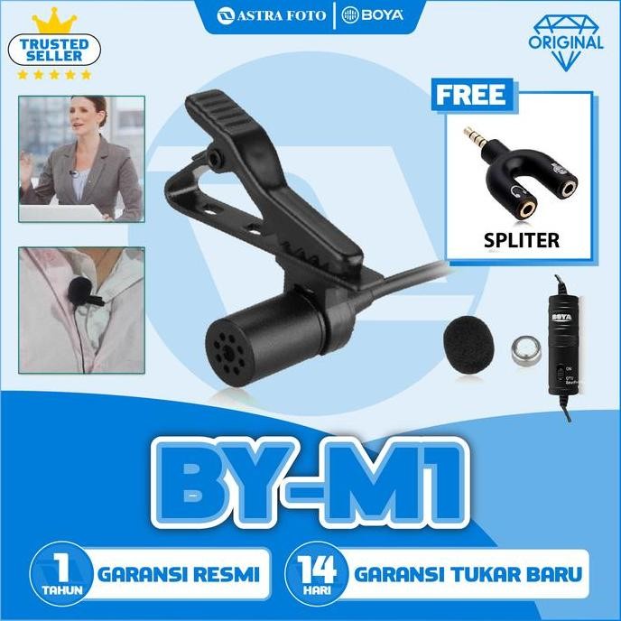 BARU BOYA BY-M1 MIC CLIP ON LAVALIER MIC KAMERA DSLR MIRRORLESS HP