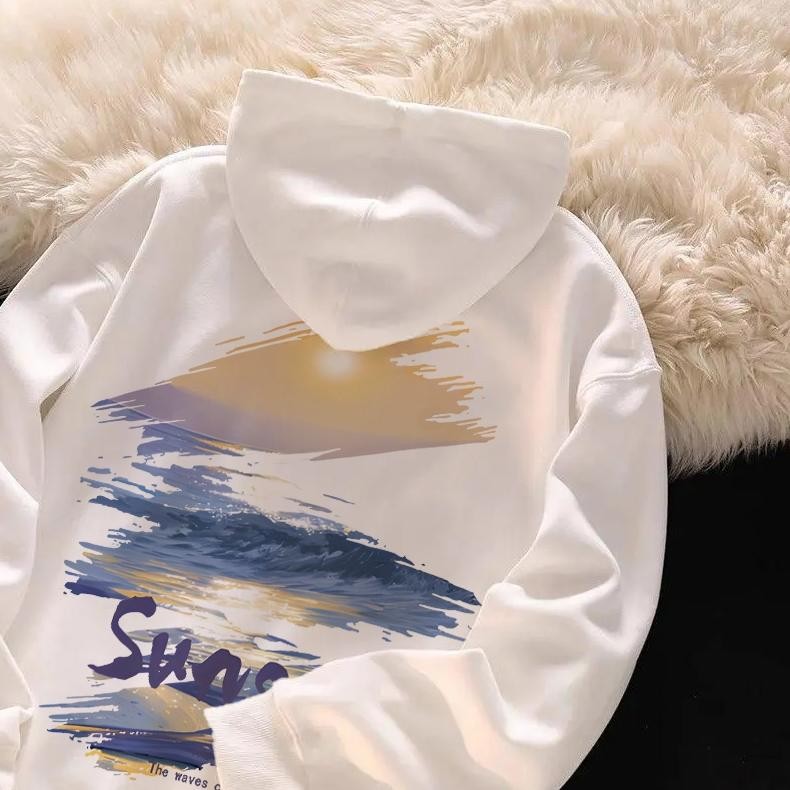 Terbaru Basuketo Sweater Hoodie Pria Original 100% Hoodie Pria Premium Sunset Hoodie Pria Putih Hood