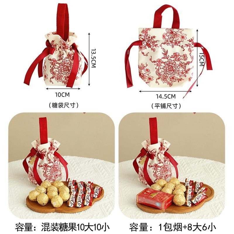 

Joyful Tas Canvas Souvenir Sangjit / Pouch Bag Suvenir Phangteh / Wedding Party Goodie Bag Best Wishes