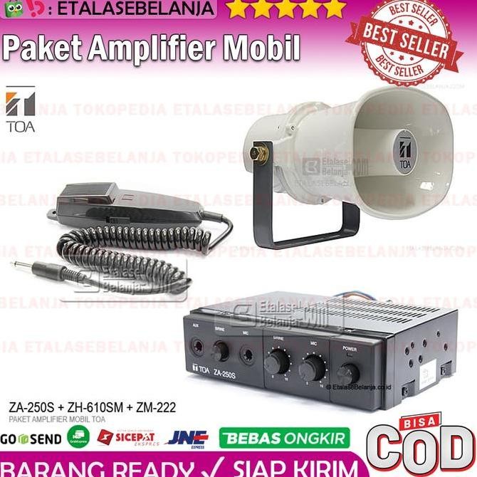 BARU PAKET AUDIO MOBIL TOA LENGKAP (AMPLIFIER + MIC + SPEAKER) COCOK UNTUK MOBIL
